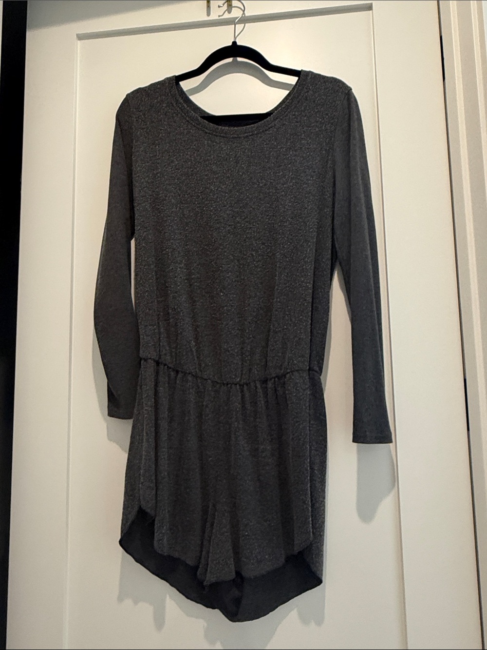 ALO Cozy Long Sleeve Gray Romper